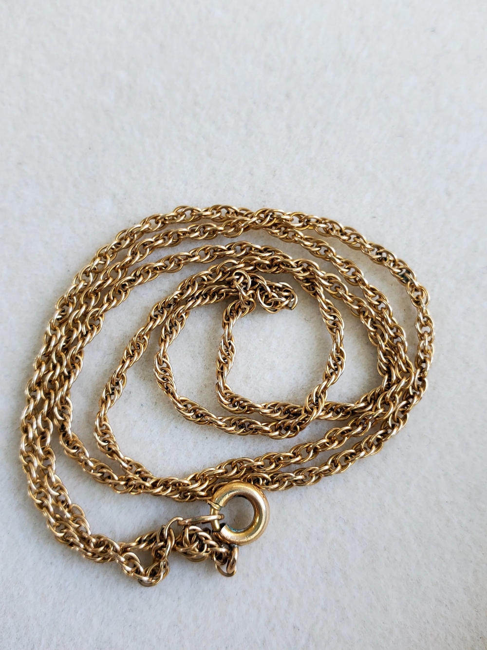Gold Filled Rope Chain Necklace - 3.29 g